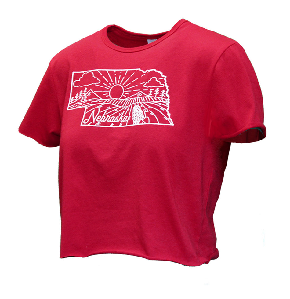 Ladies Nebraska State Crop Tee