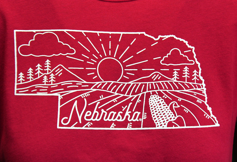 Ladies Nebraska State Crop Tee