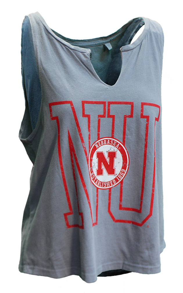 Womens Dyed Fashion V-Notch Huskers Tank