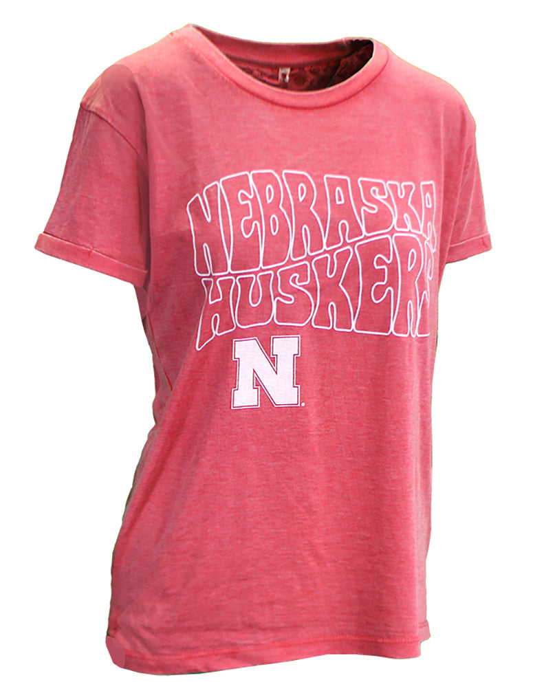 Womens Nebraska Huskers Vintage Boyfriend Tee