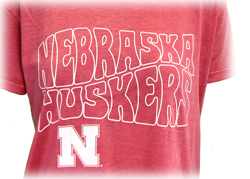 Womens Nebraska Huskers Vintage Boyfriend Tee