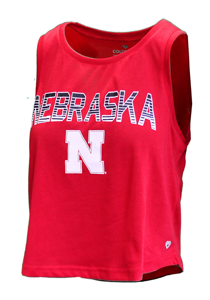 Womens Nebraska Hang Ten Cropped Tank