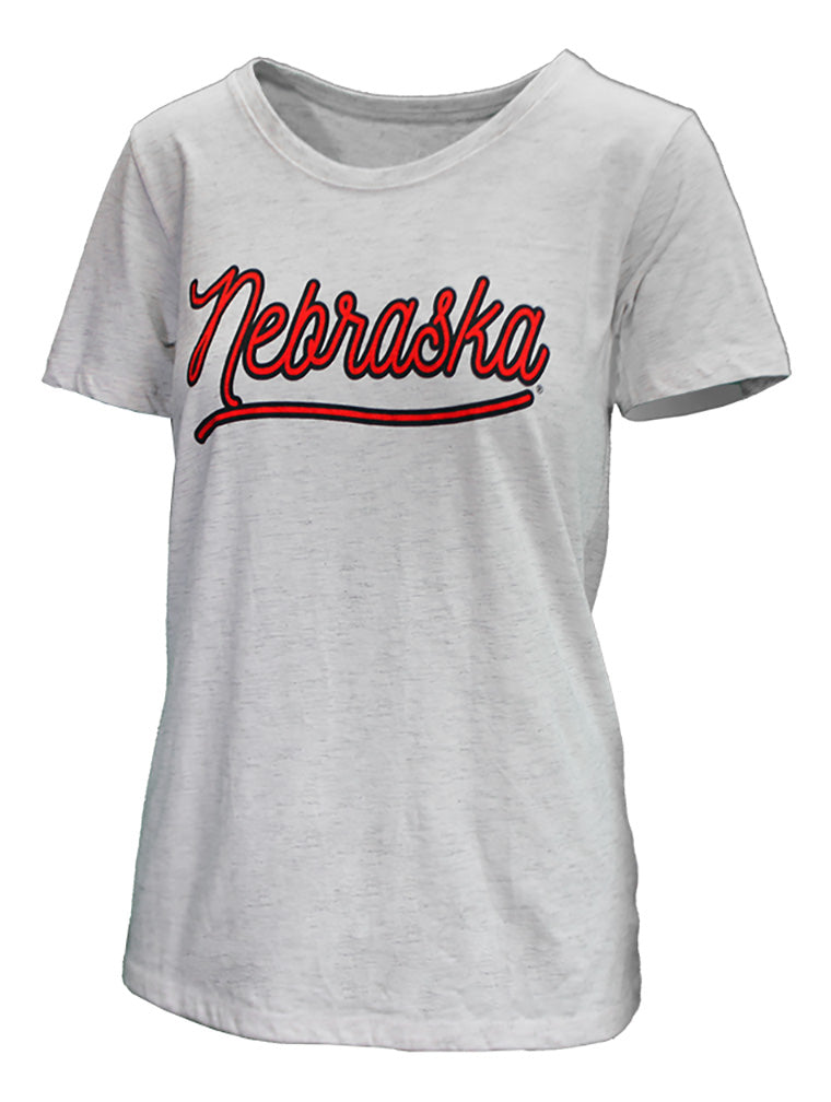 Womens Nebraska Swoop Triblend Tee