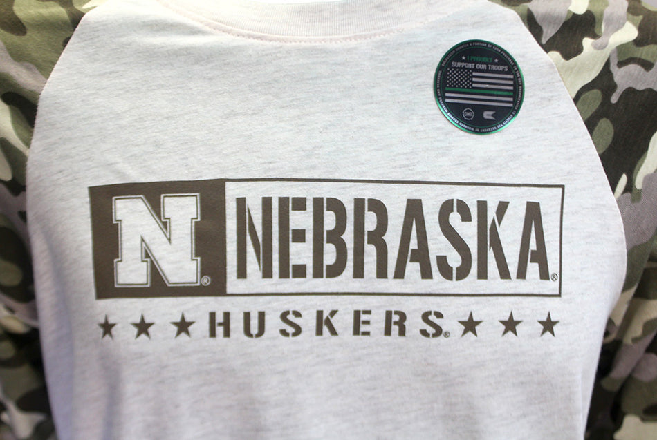Nebraska Huskers Camo Evasion LS Tee