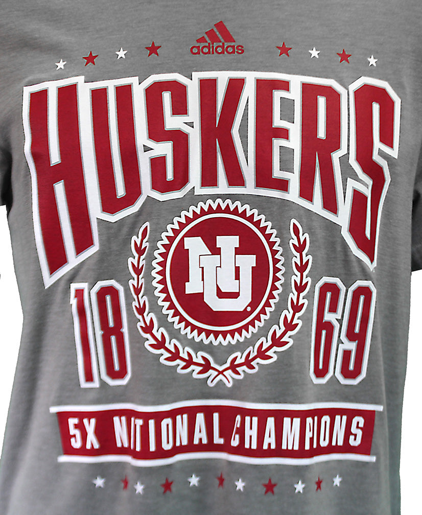 Adidas Huskers 5x National Champions Blend Tee