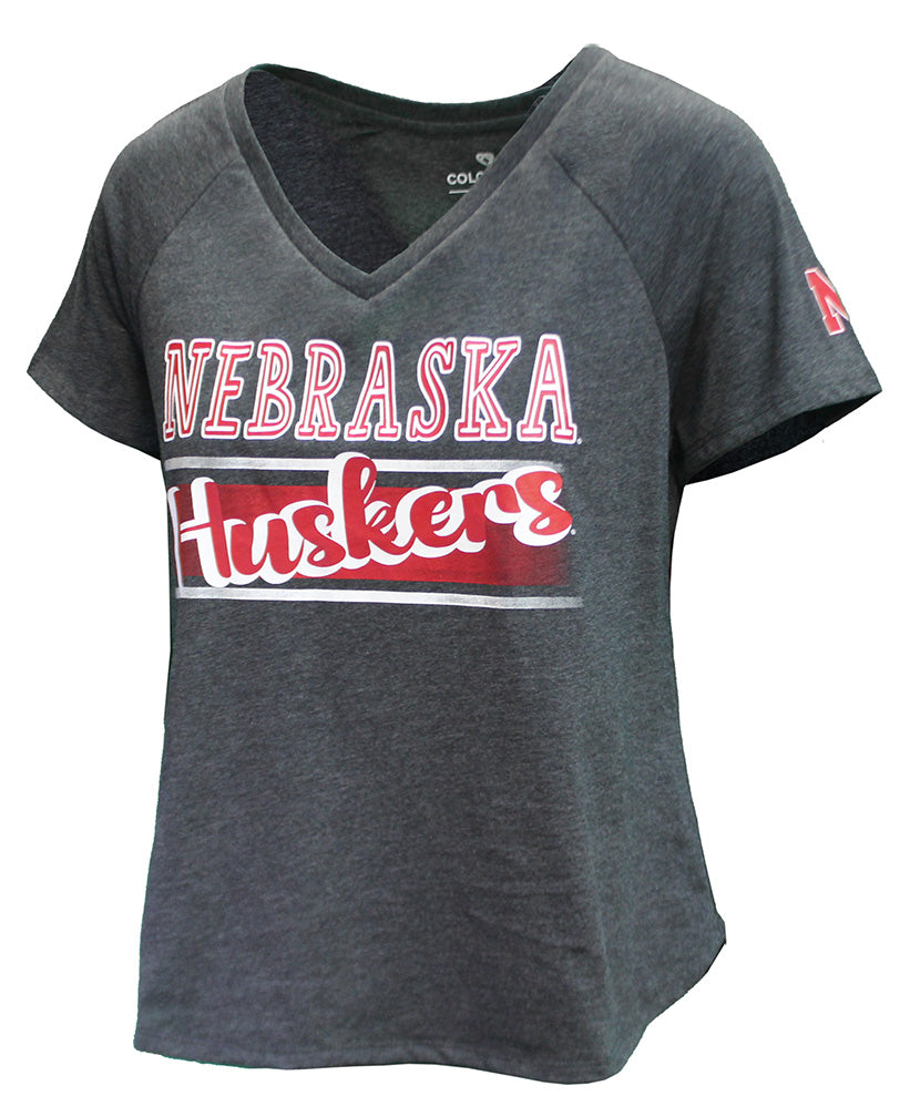 Womens Nebraska Huskers Stylish V-Neck