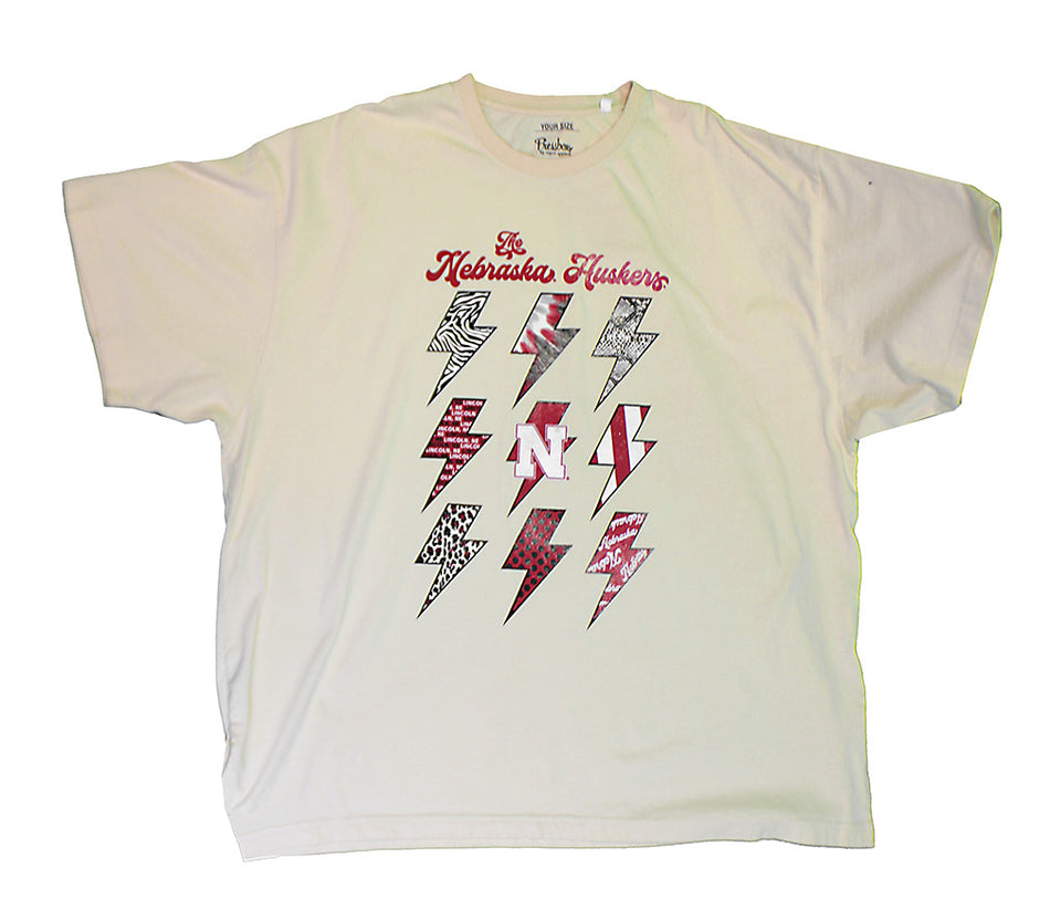 Womens Nebraska Huskers Oversized Ivory Flash Top