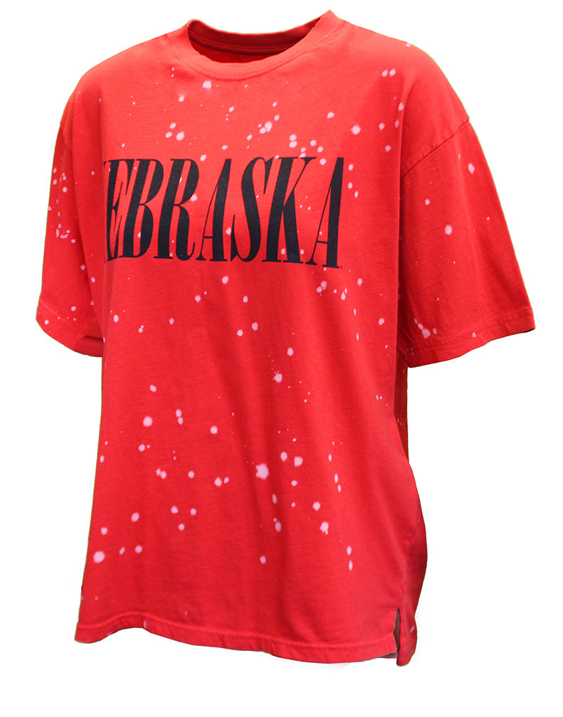 Womens Nebraska Spot Wash Showtime Top