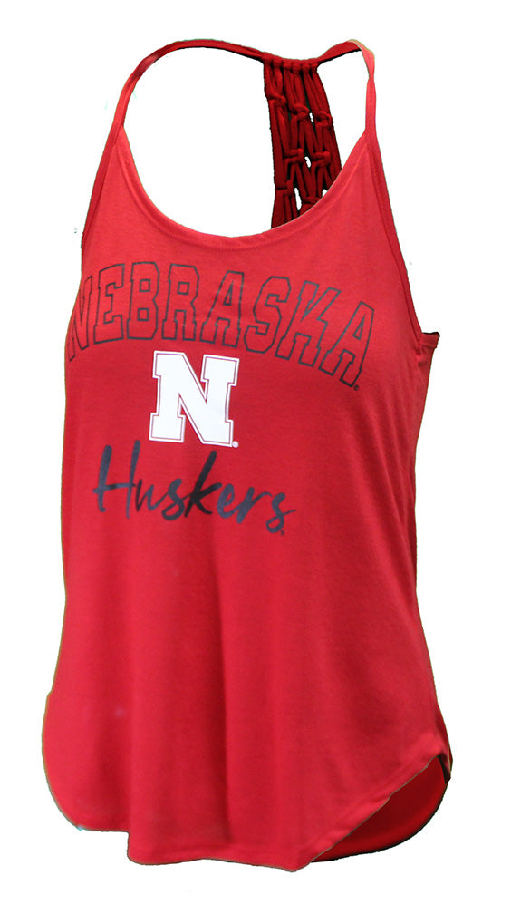 Womens Nebraska Huskers Natasha Macrame Tank
