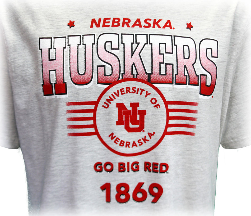 Nebraska Huskers Go Big Red Vintage Wash Jersey Tee
