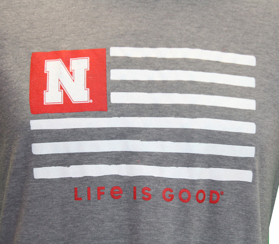 Nebraska Life Is Good Flag Tee