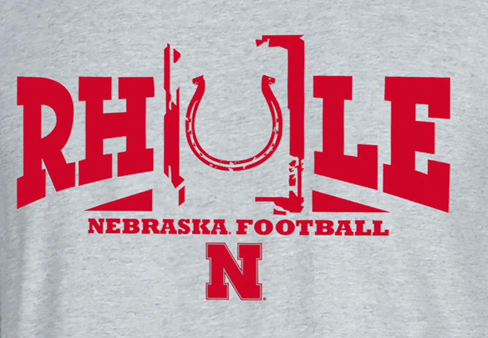 Rhule Huskers Lucky Horseshoe Heather Tee