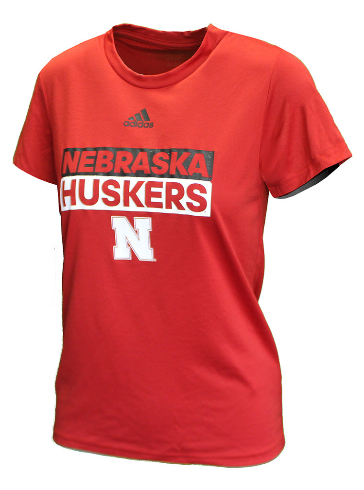 Adidas Womens Nebraska Huskers Dassler Pregame Tee
