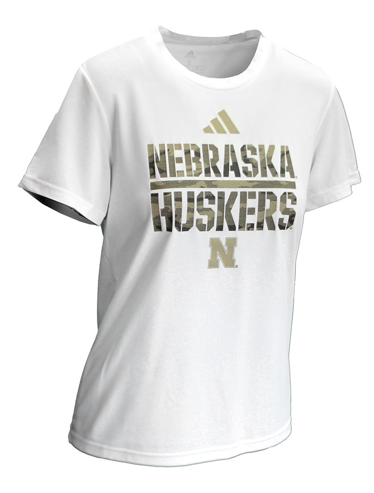 Adidas Ladies Nebraska Salute To Service Tee
