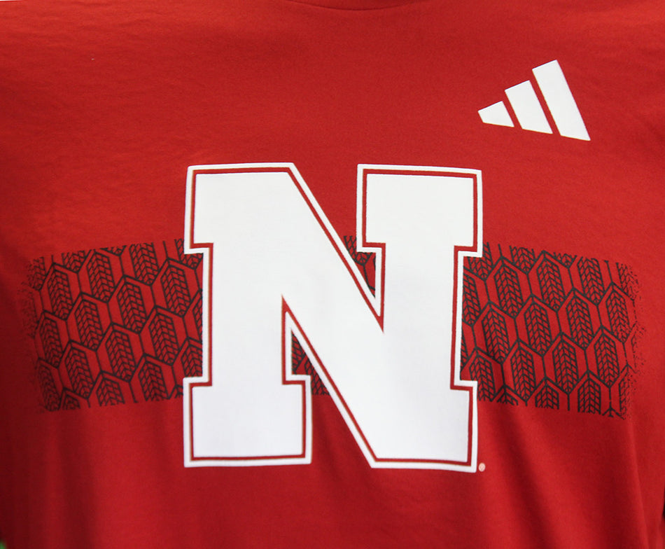 Adidas Nebraska Cornborn LS Pregame Tee
