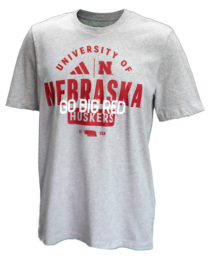 Adidas Nebraska Go Big Red Stitches Tee