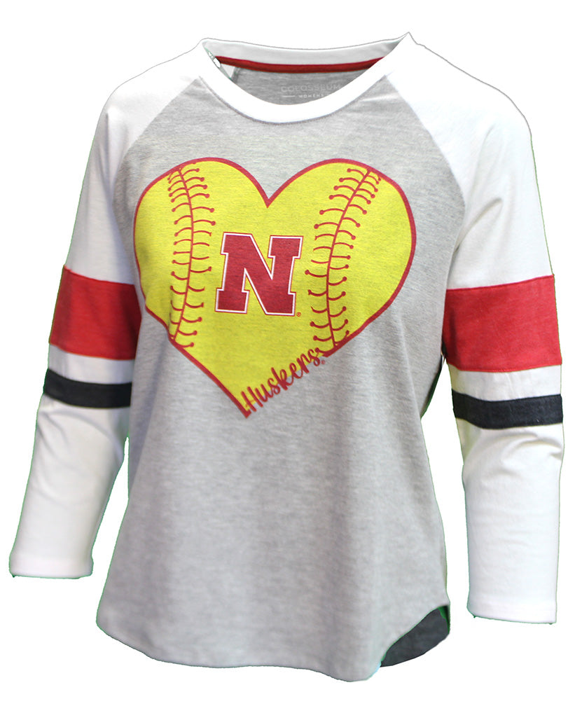 Womens Nebraska Huskers Softball Andie Raglan