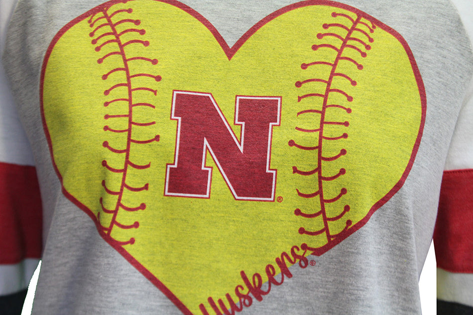 Womens Nebraska Huskers Softball Andie Raglan