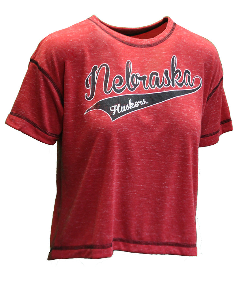 Womens Nebraska Huskers Tail Sweep Crop