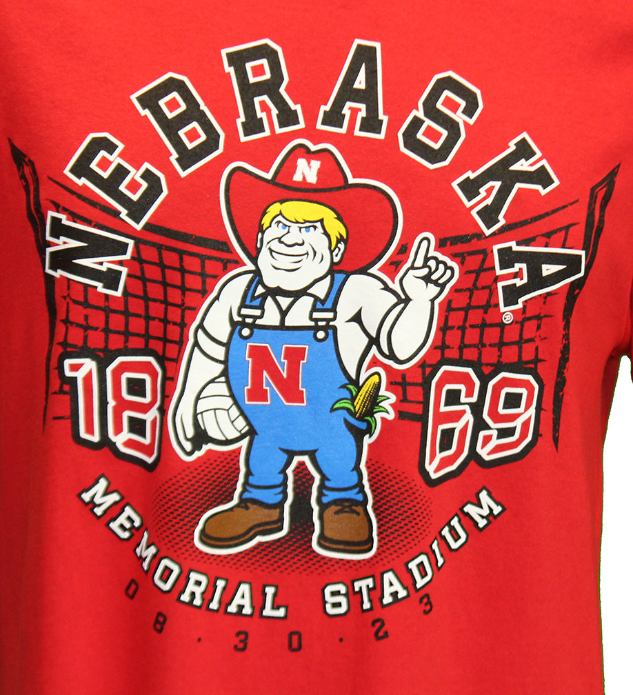 NEW HERBIE!  Herbie Husker Volleyball Day Net Tee