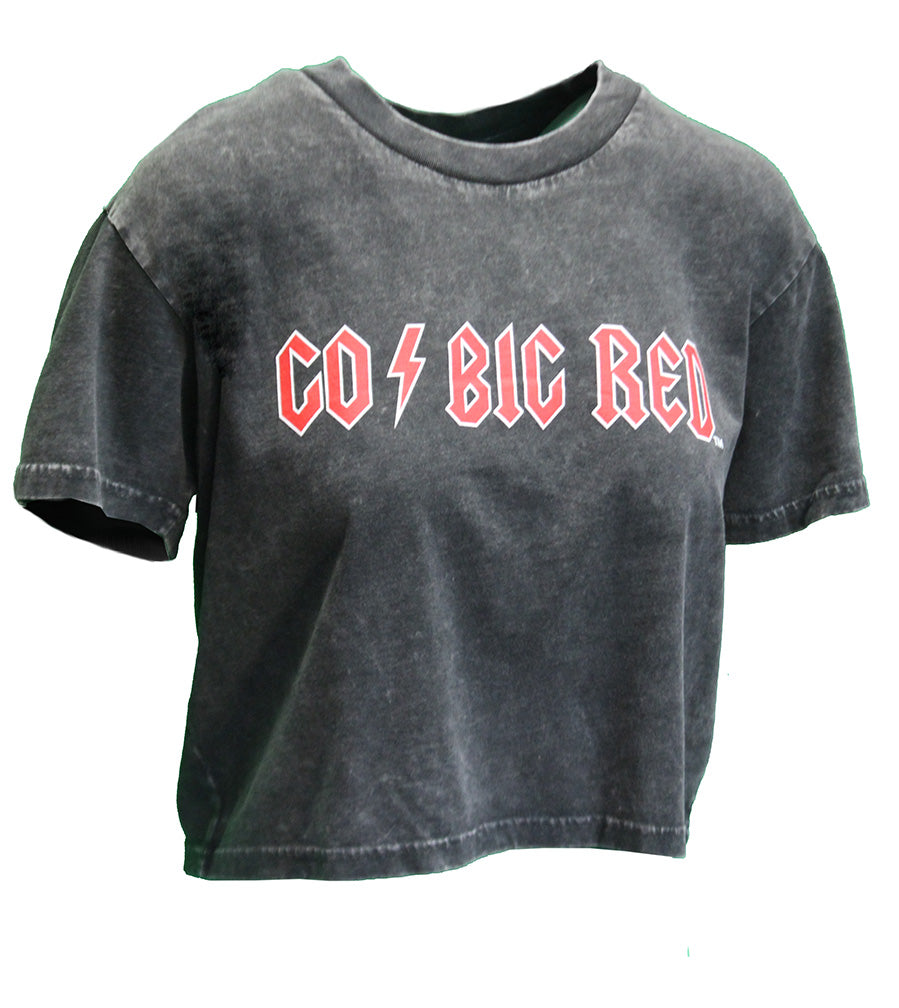 Womens Nebraska Electric Rock N Roll Crop