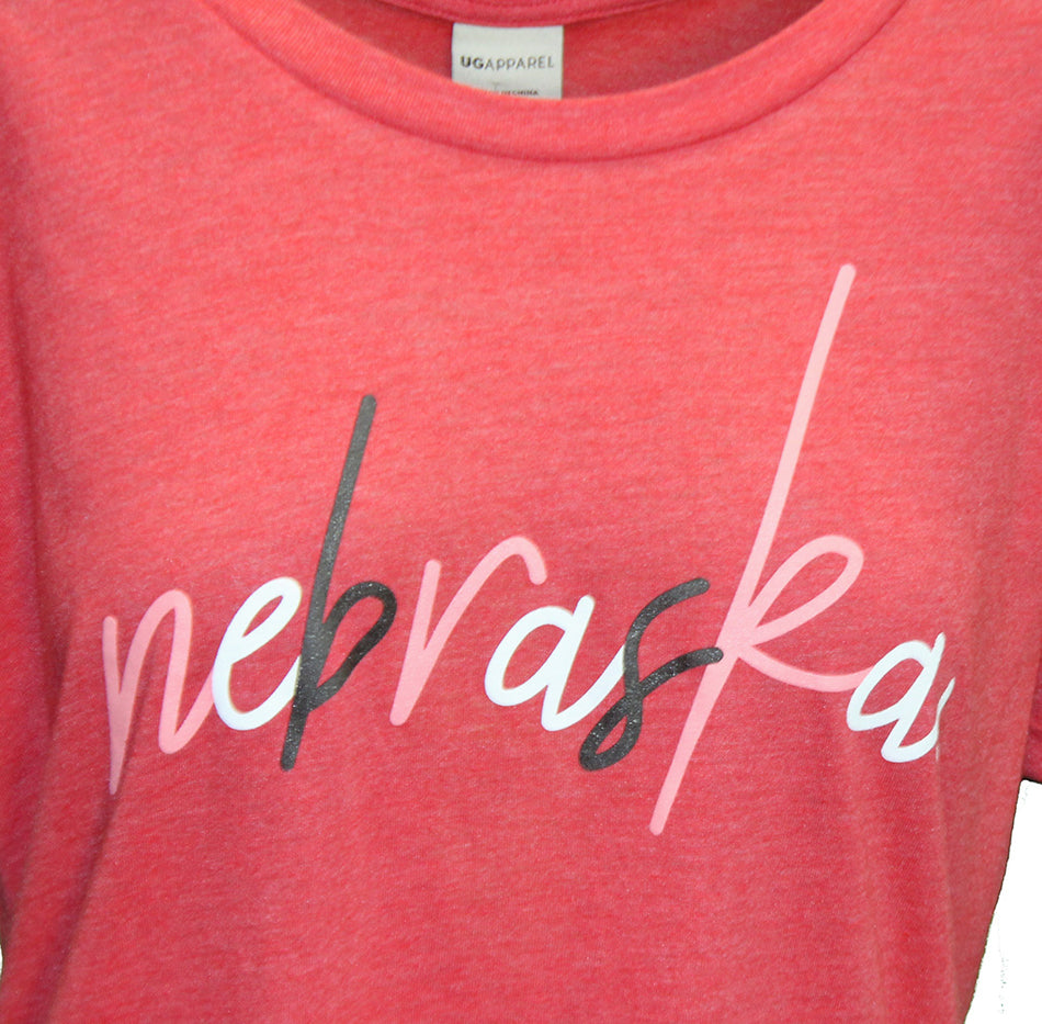 Womens Nebraska Script Chicka Dee Top