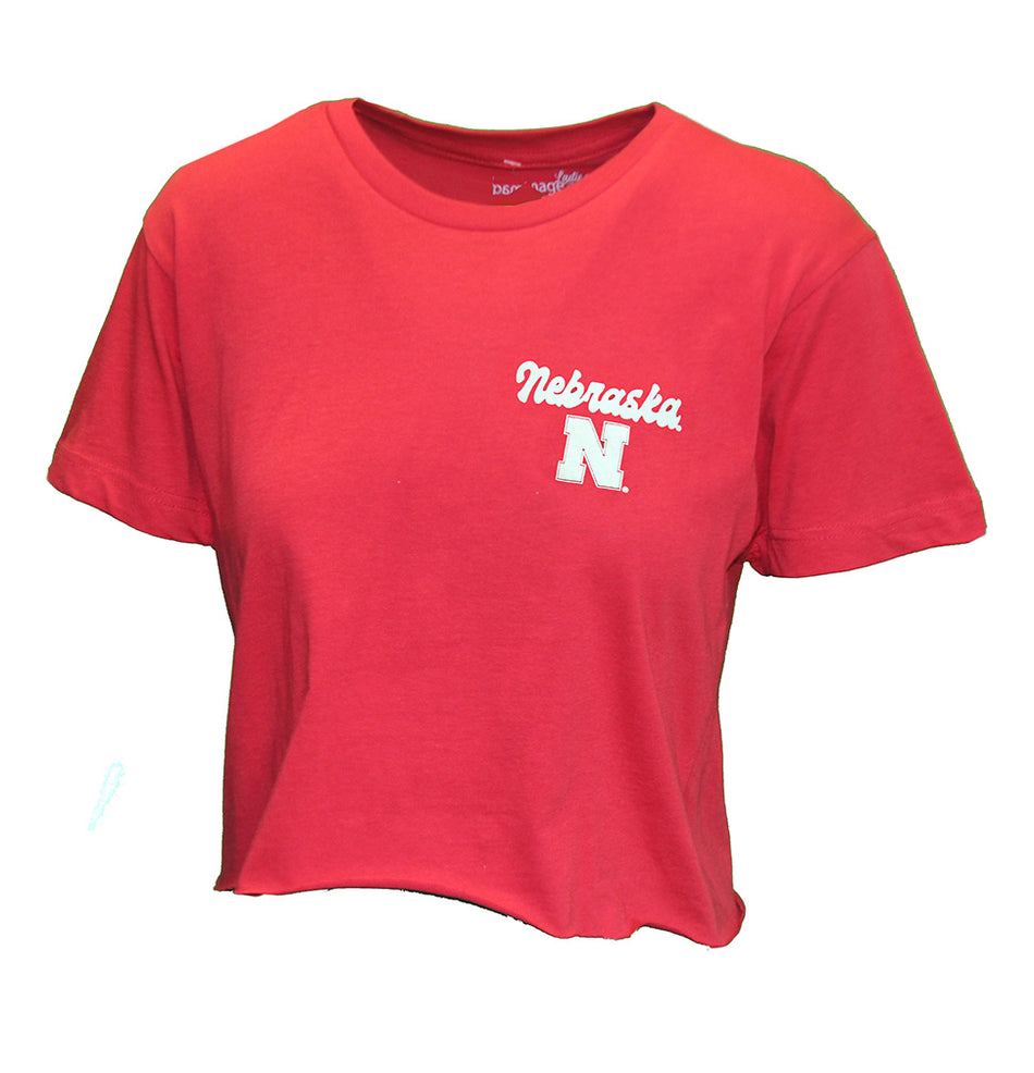 Womens Nebraska N Volleyball Ace Cropped Tee