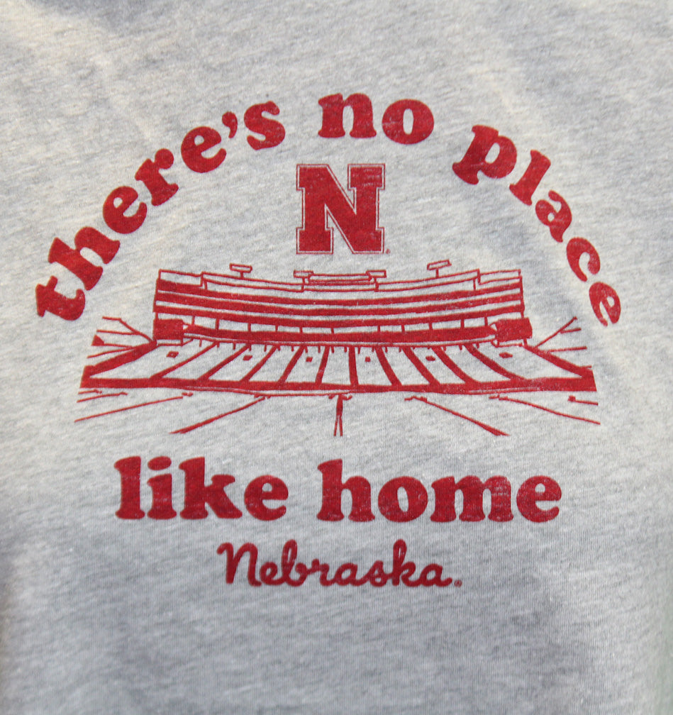 Womens Nebraska No Place Like Home Racerback Crop Tank
