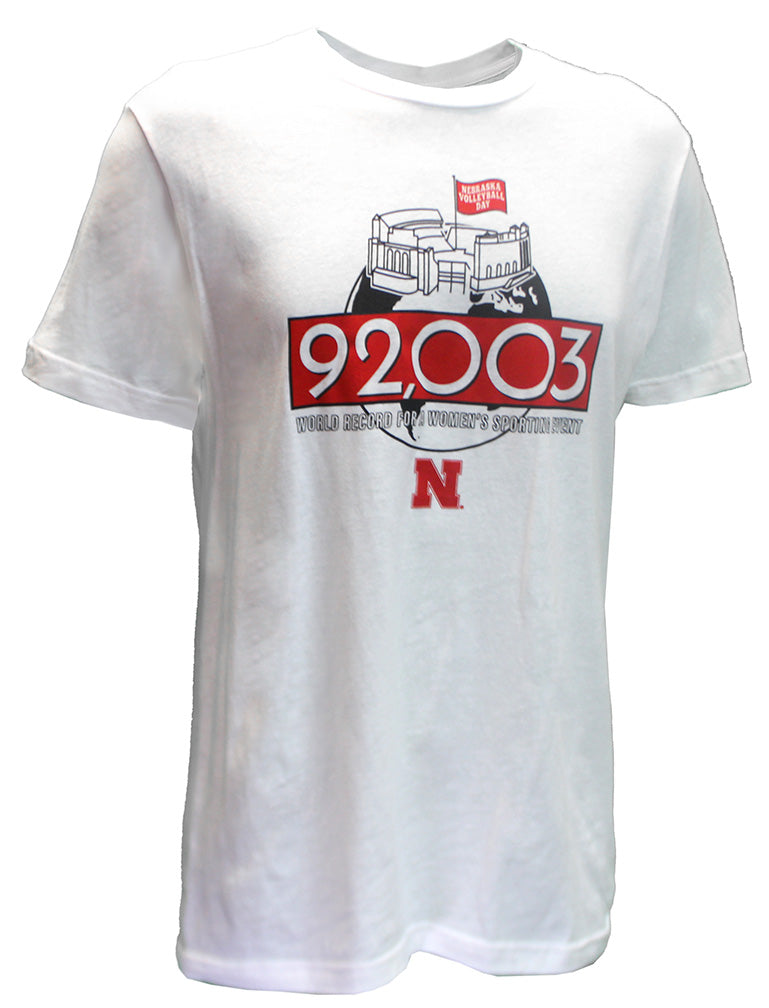 Nebraska Volleyball 92003 World Record Summit Tee - White