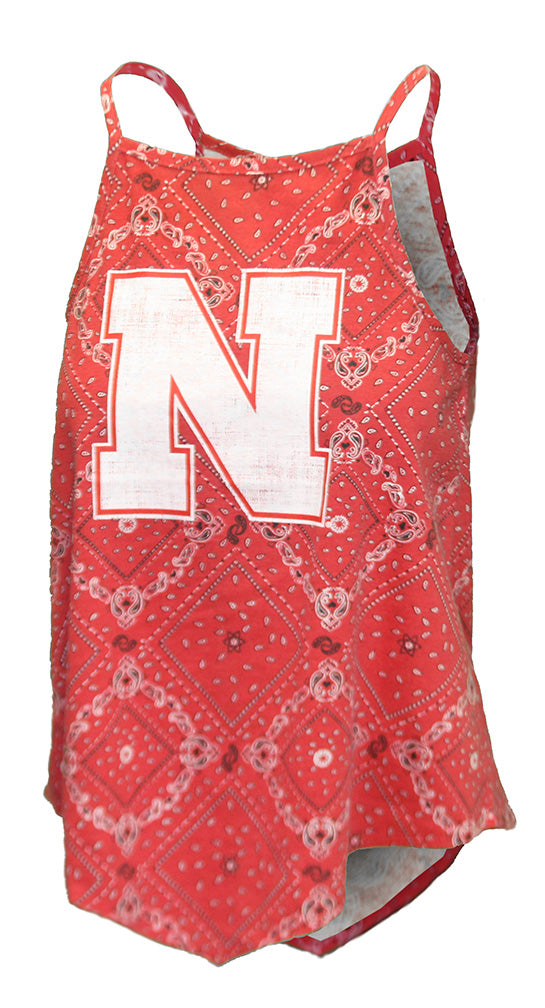 Womens Nebraska Bandana Top