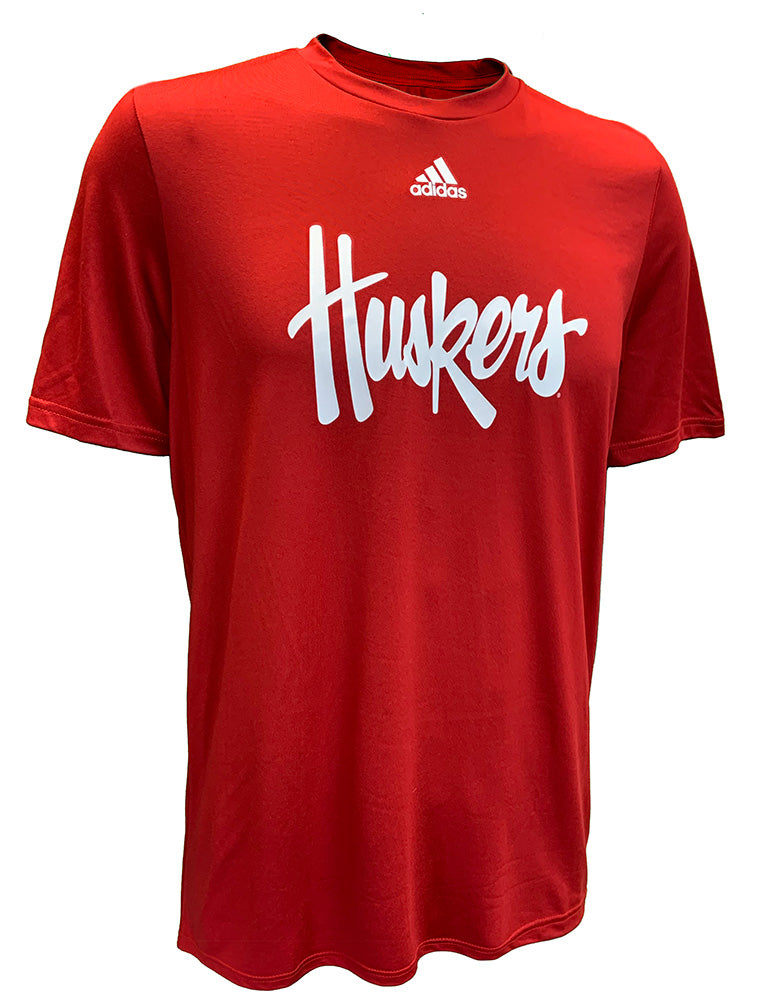 Adidas Huskers Script Pregame Tee