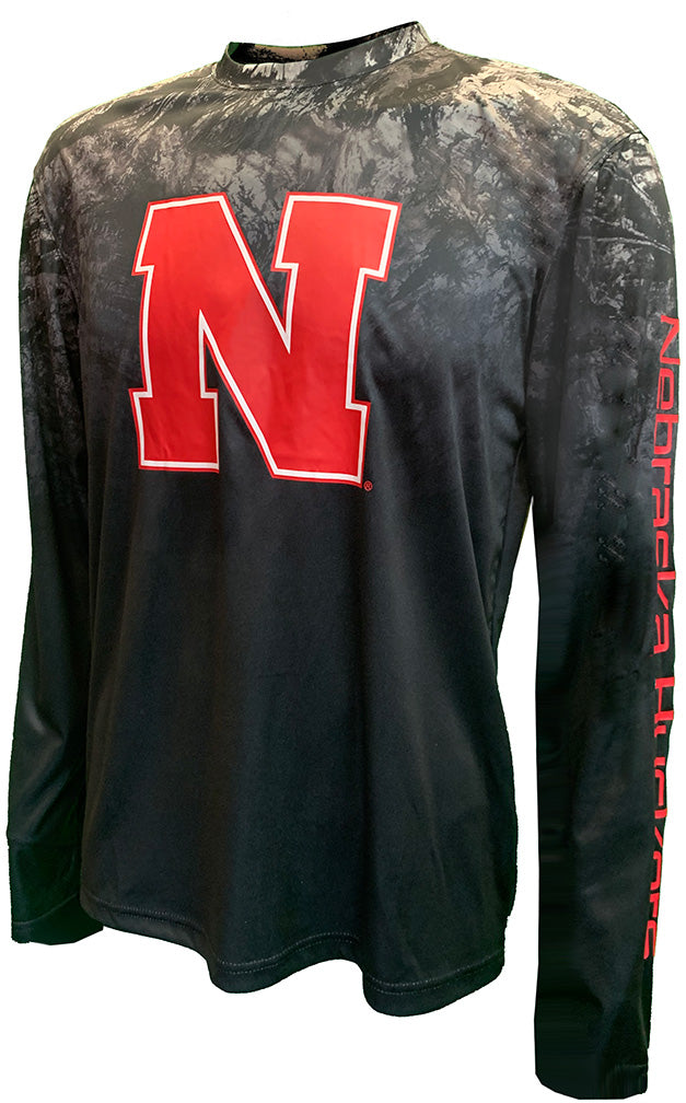 Nebraska Camo Realtree Fade LS Tee