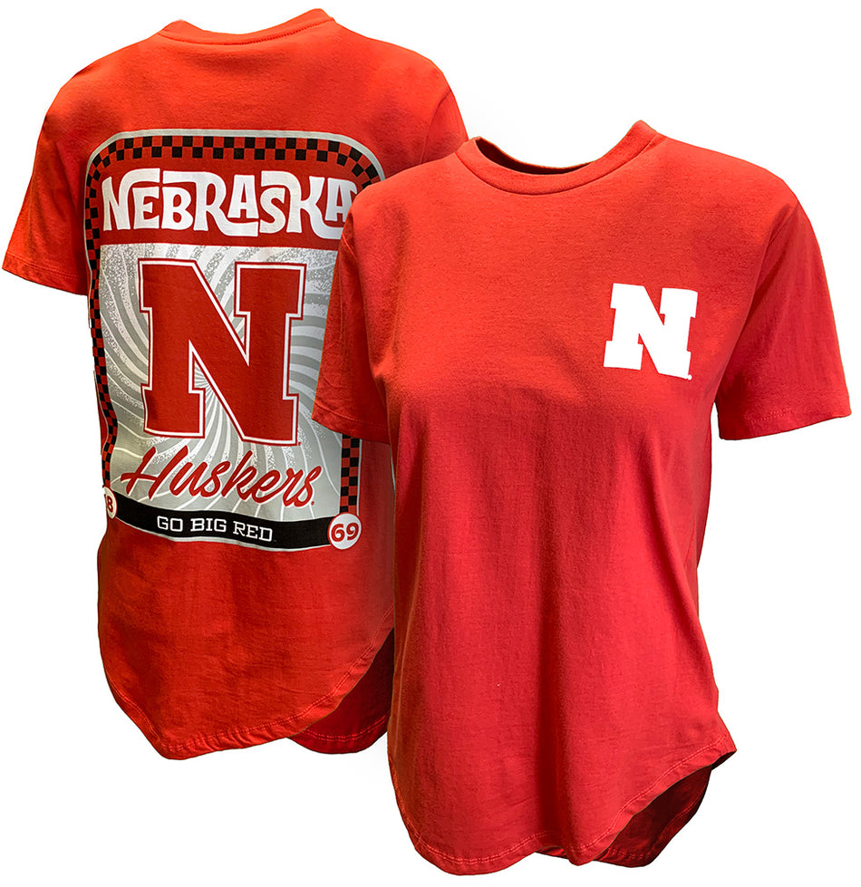 Womens RNebraska Huskers Groovy Tangerine Tee