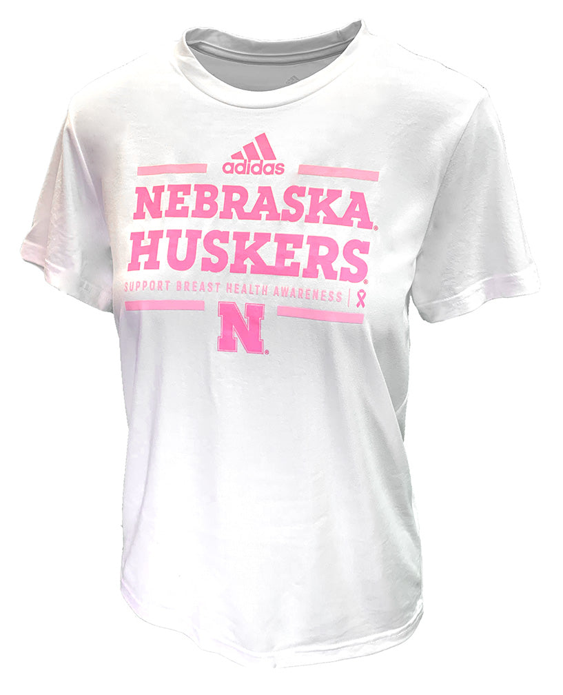 Adidas Womens Nebraska Huskers Breast Health Awareness Tee