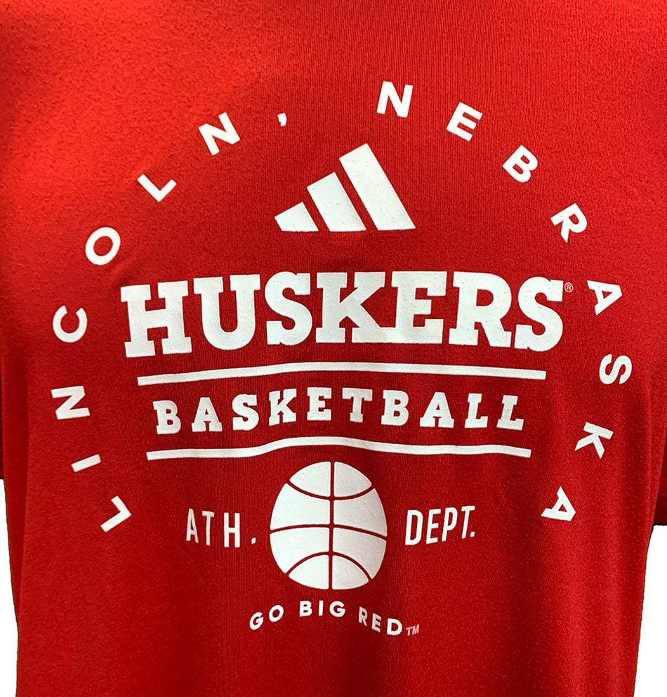 Adidas 2025 Nebraska Basketball Locker All Around Pregame Tee