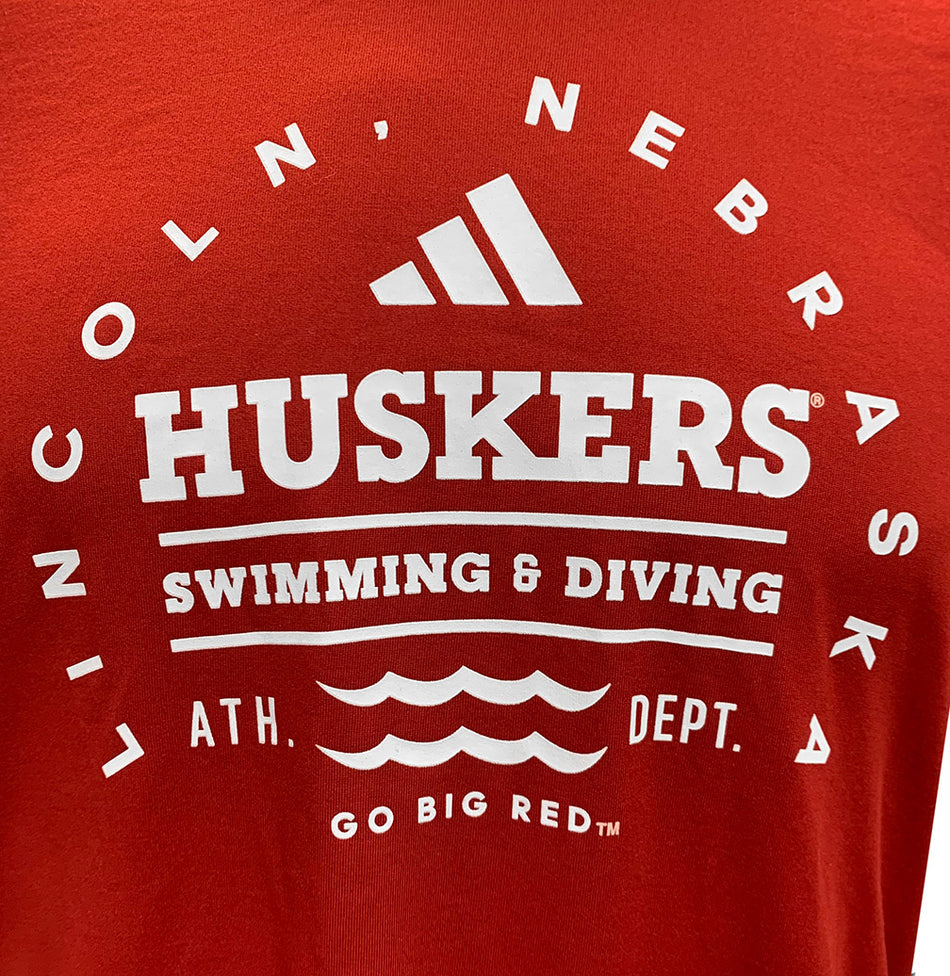 Adidas 2024 Nebraska Swimming N Diving Pregame Tee