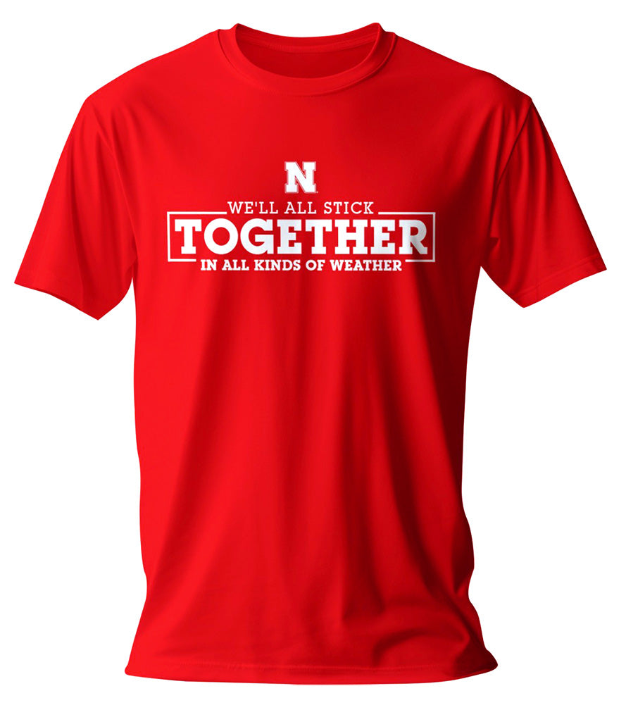 Official We'll All Stick Together N All Kinds Of Weather Fundraiser Tee - Red