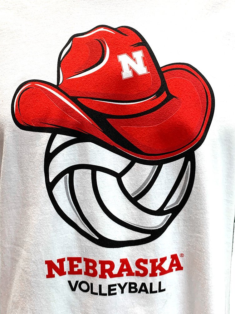 Cook Cowboy Hat Nebraska Volleyball Tee