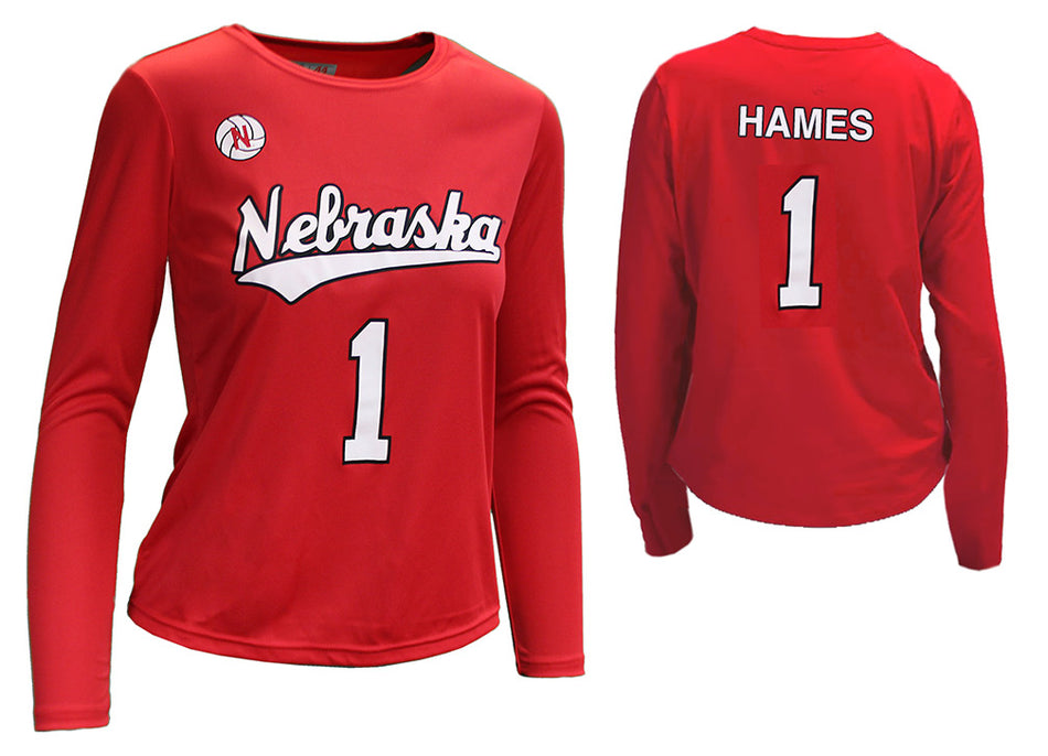 Nebraska Volleyball Hames Number 1 Youth Jersey