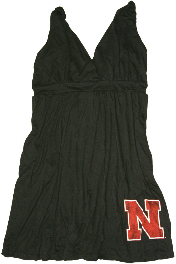 BLK TWIST SUNDRESS W/ IRON 'N' AT BOTTOM