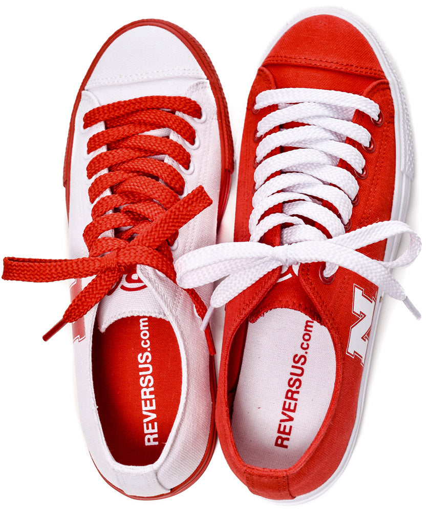 Red And White Canvas Sneakers