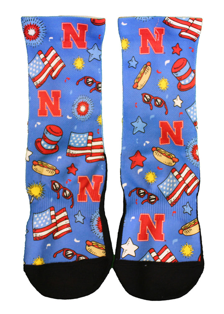 Nebraska N Yankee Doodle Socks