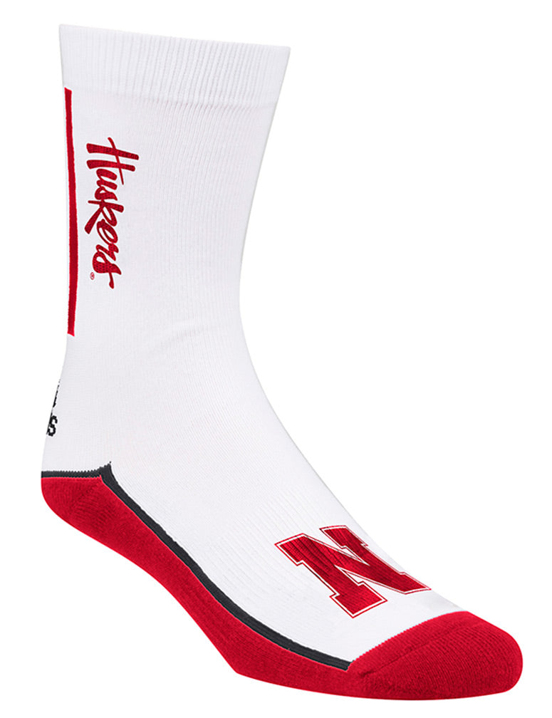 Adidas White 3 Stripe N logo Crew Socks
