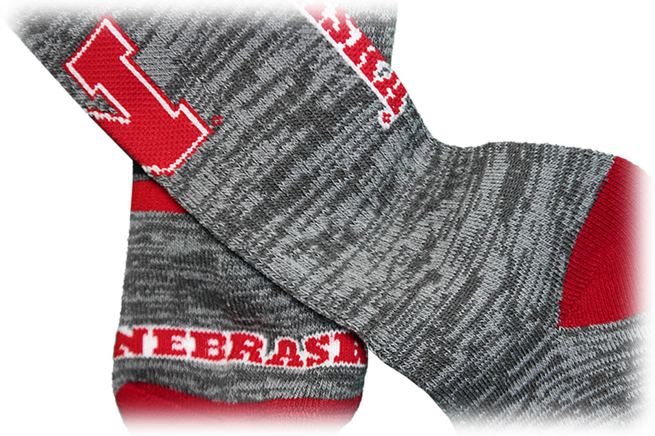 Quad Nebraska Crew Sock