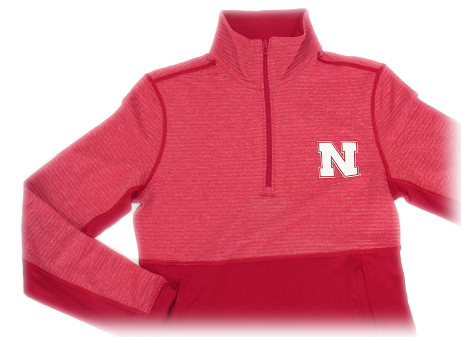 Red Adidas 1/2 Zip N Logo Driven Ladies Climalite