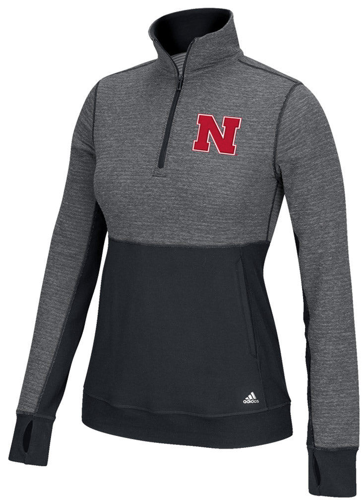 Black Adidas 1/2 Zip N Logo Driven Ladies Climalite