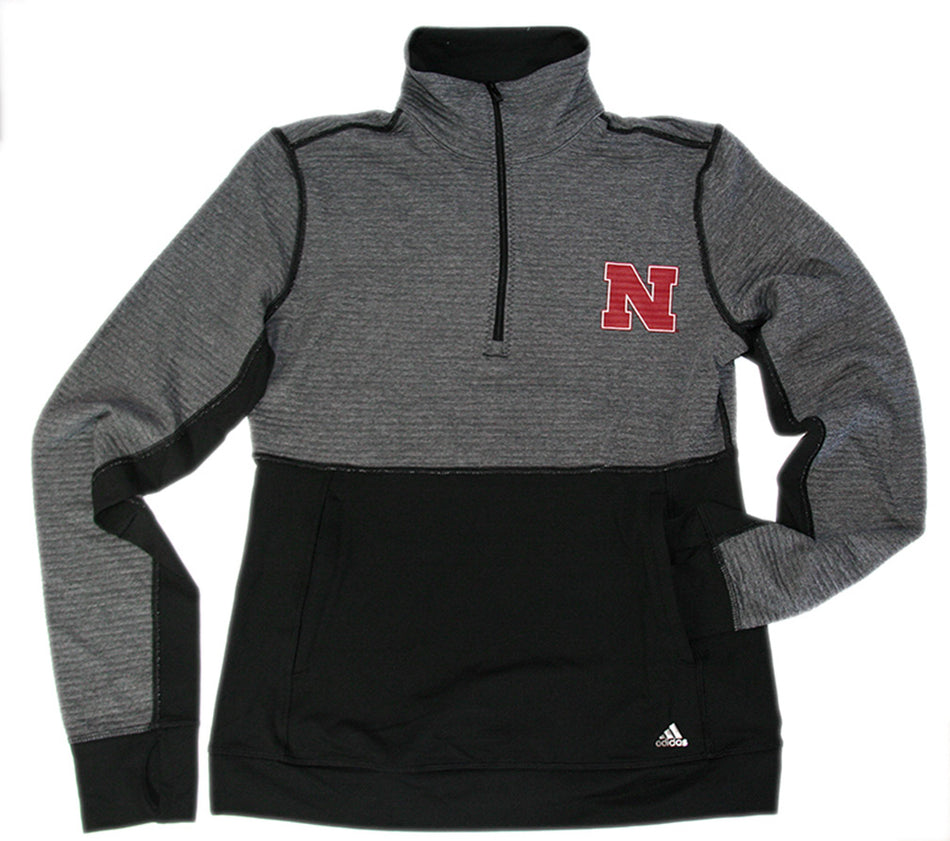 Black Adidas 1/2 Zip N Logo Driven Ladies Climalite