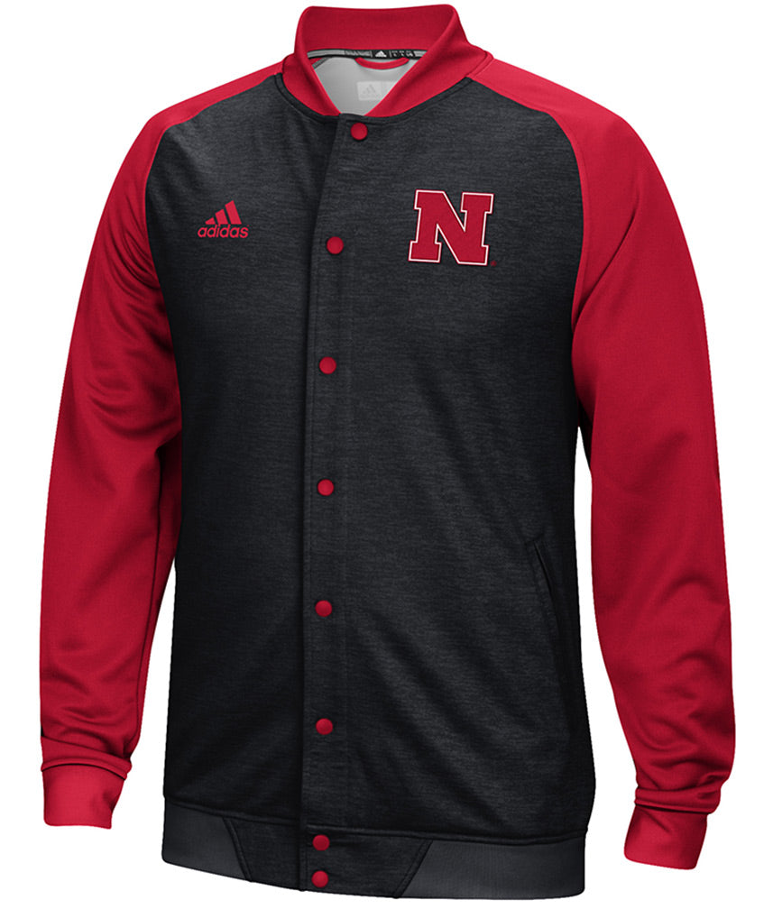 Adidas Nebraska Black Button Up Jacket