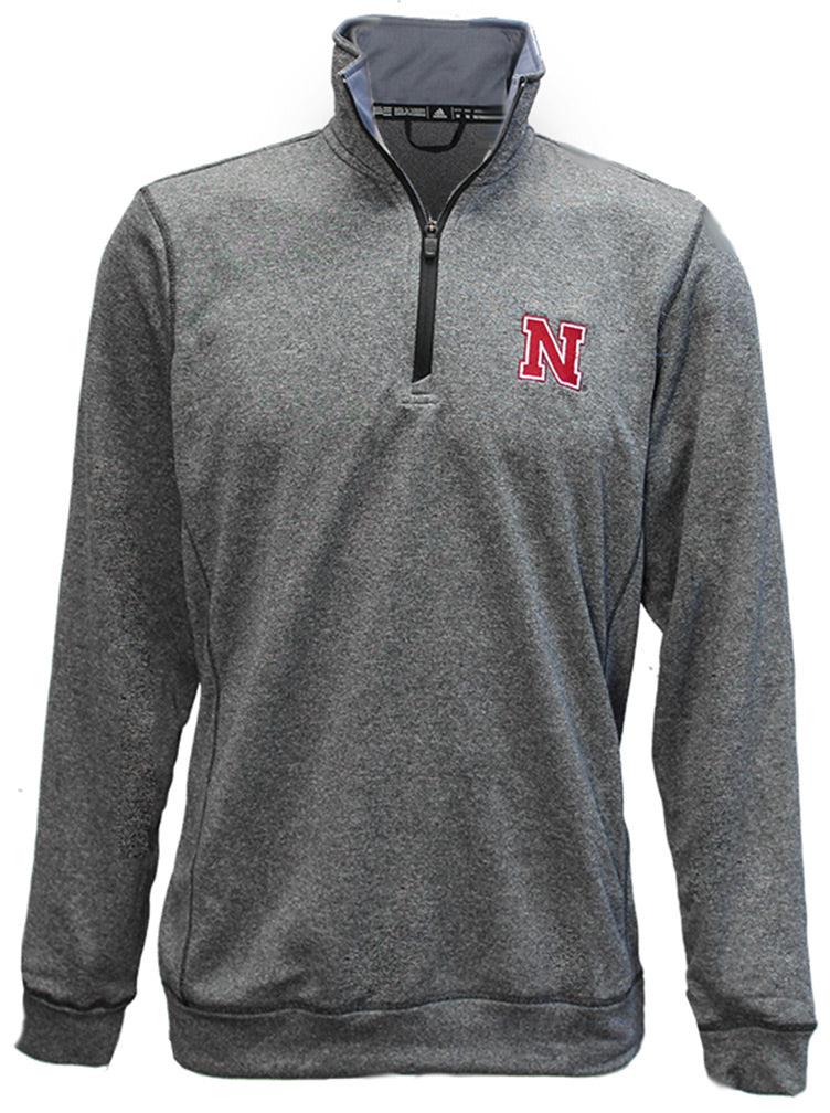 Adidas Nebraska N Heathered LS Quarter Zip