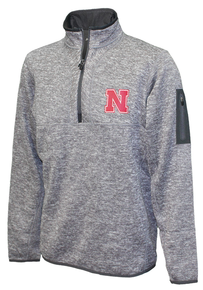 Antigua Husker Smoke Quarter Zip Sweater Jacket